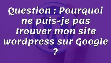 Question : Pourquoi ne puis-je pas trouver mon site wordpress sur Google ?